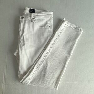 AG Adriano Goldschmied White Cigarette Leg Prima Ankle Jeans